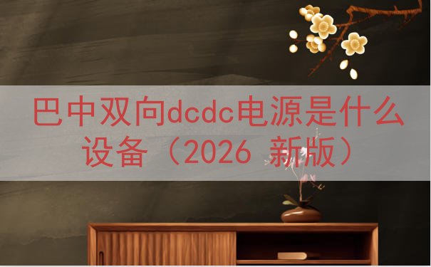 巴中双向dcdc电源是什么设备（2026 新版）