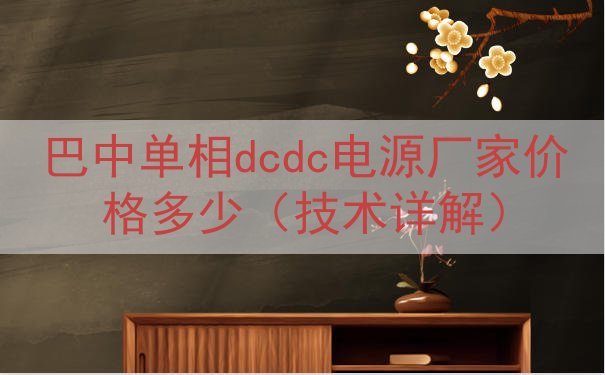巴中单相dcdc电源厂家价格多少（技术详解）